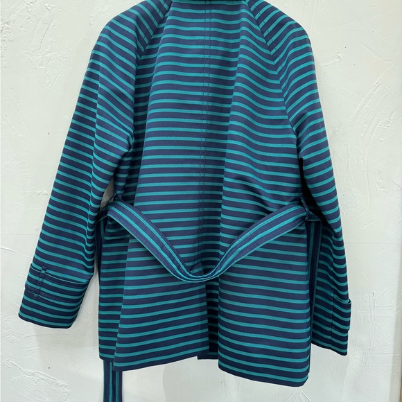 COACH Blue Green Belted Mid Trench Jacket/Coat XL - Picture 2 of 8